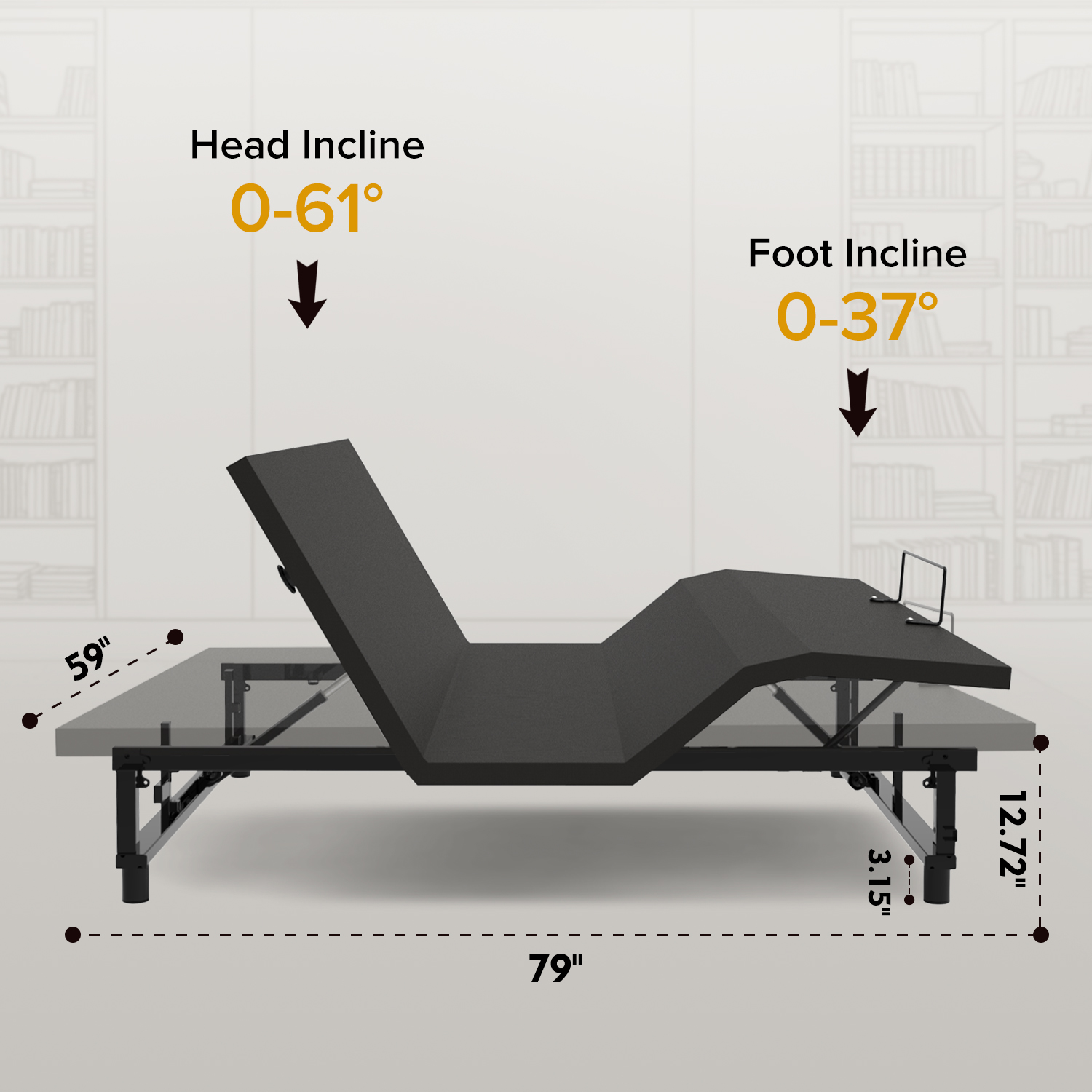 Queen Bed Frame with Head and Foot Incline