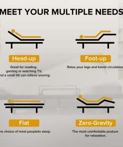Queen Bed Frame with Head and Foot Incline