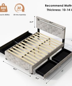 Full Size Upholstered Platform Bed