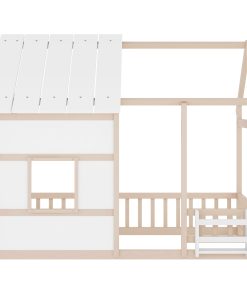 Twin Size House Floor Bed With 7 Colors LED Light