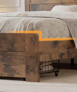 Full-Size Bed Frame With 2 Storage Drawers And 2 USB Ports