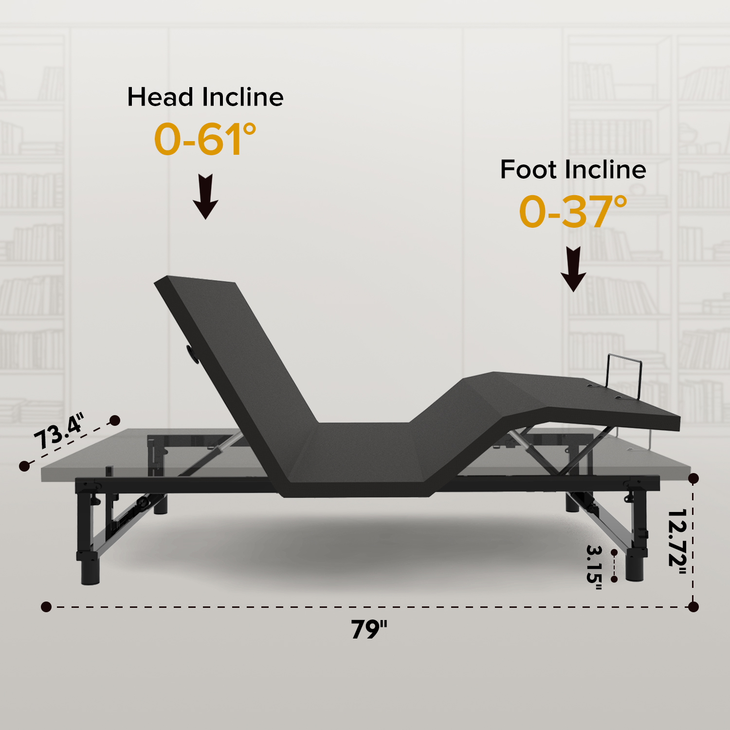 King Bed Frame with Head and Foot Incline