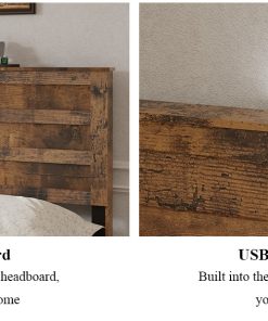Full-Size Bed Frame With 2 Storage Drawers And 2 USB Ports