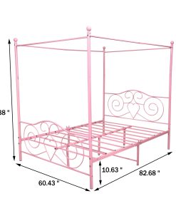 Metal Queen Size Canopy Bed Frame