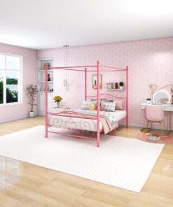 Metal Queen Size Canopy Bed Frame