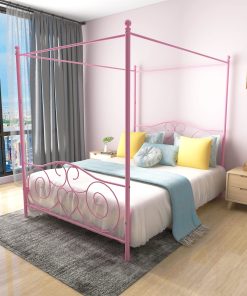 Metal Queen Size Canopy Bed Frame