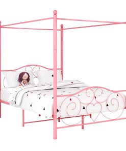 Metal Queen Size Canopy Bed Frame
