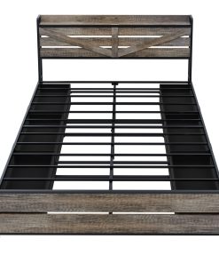 King Bed Frame With Storage Headboard And 12 Drawers