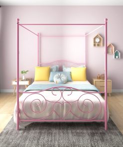Metal Queen Size Canopy Bed Frame