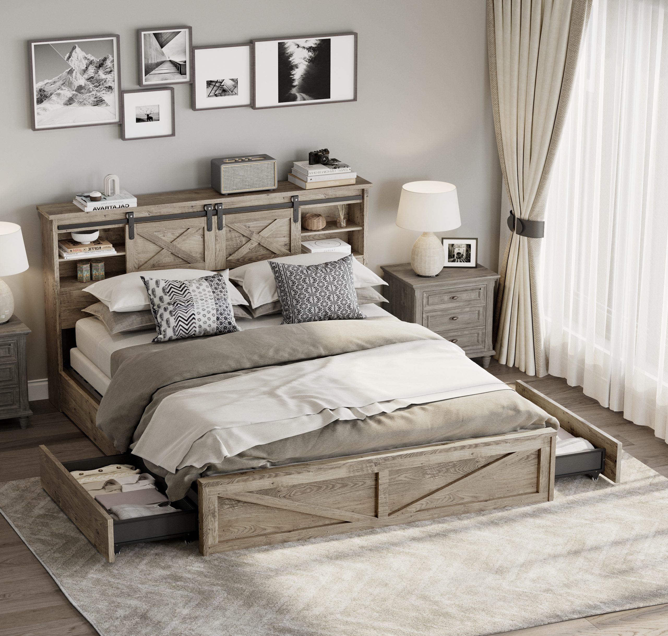 King Size Farmhouse Bed Frame