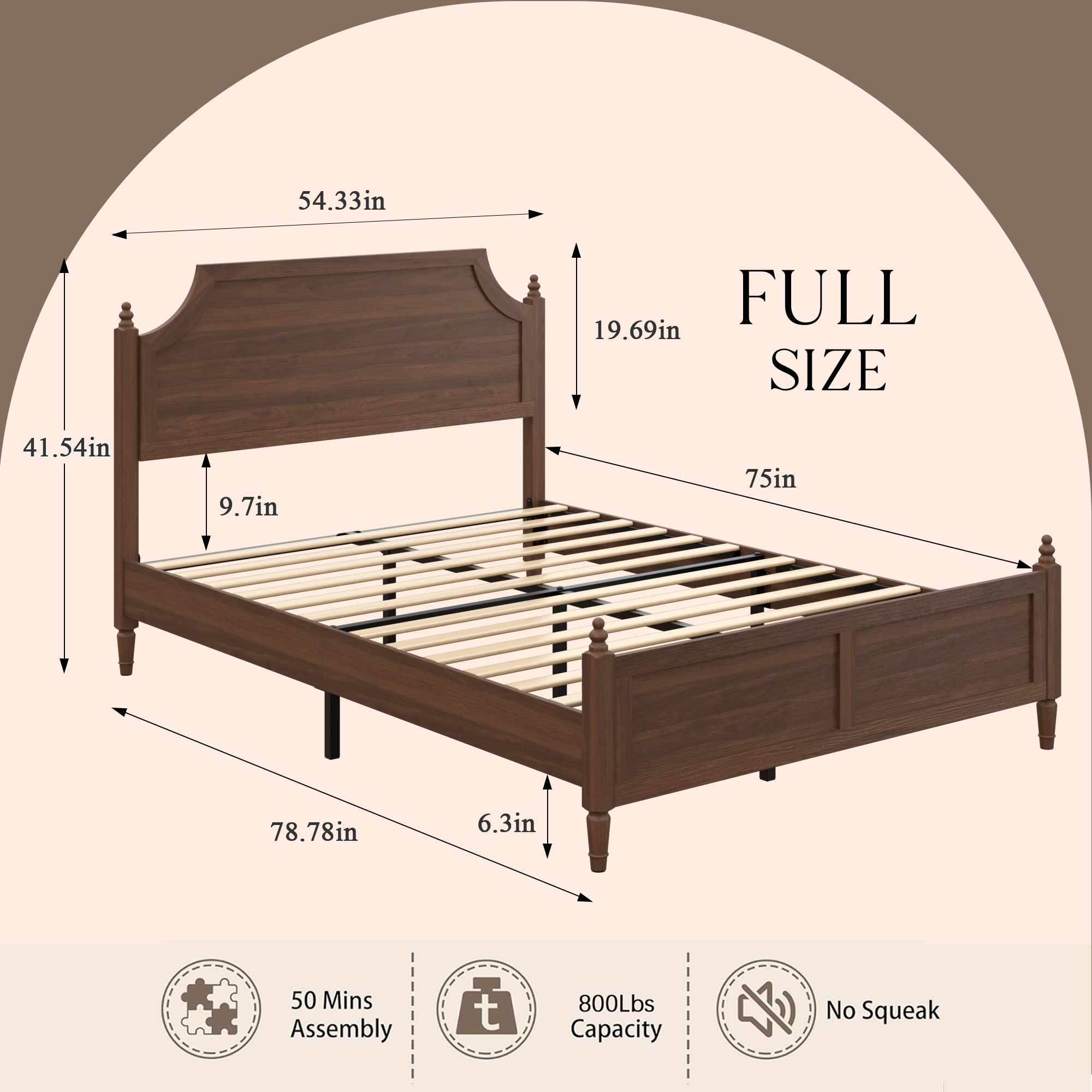 Full Size Platform Bed Frame