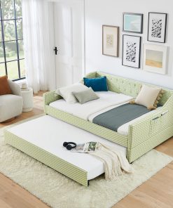 Full‑Size Upholstered Convertible Daybed