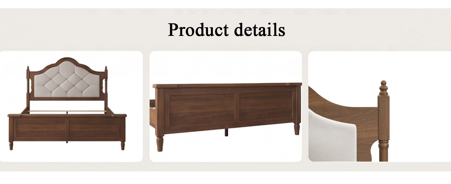 Queen Size Bed Frame With Upholstered Headboard
