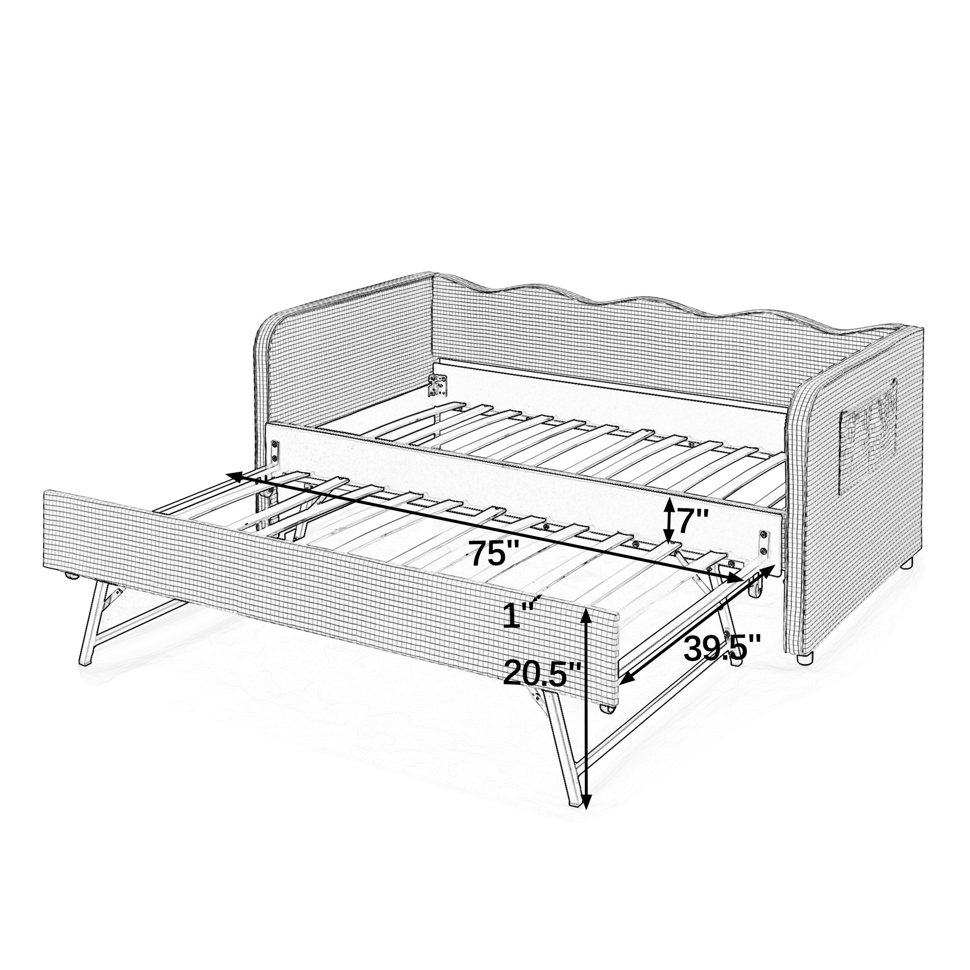 Twin‑Size Daybed with Pull‑Out Trundle