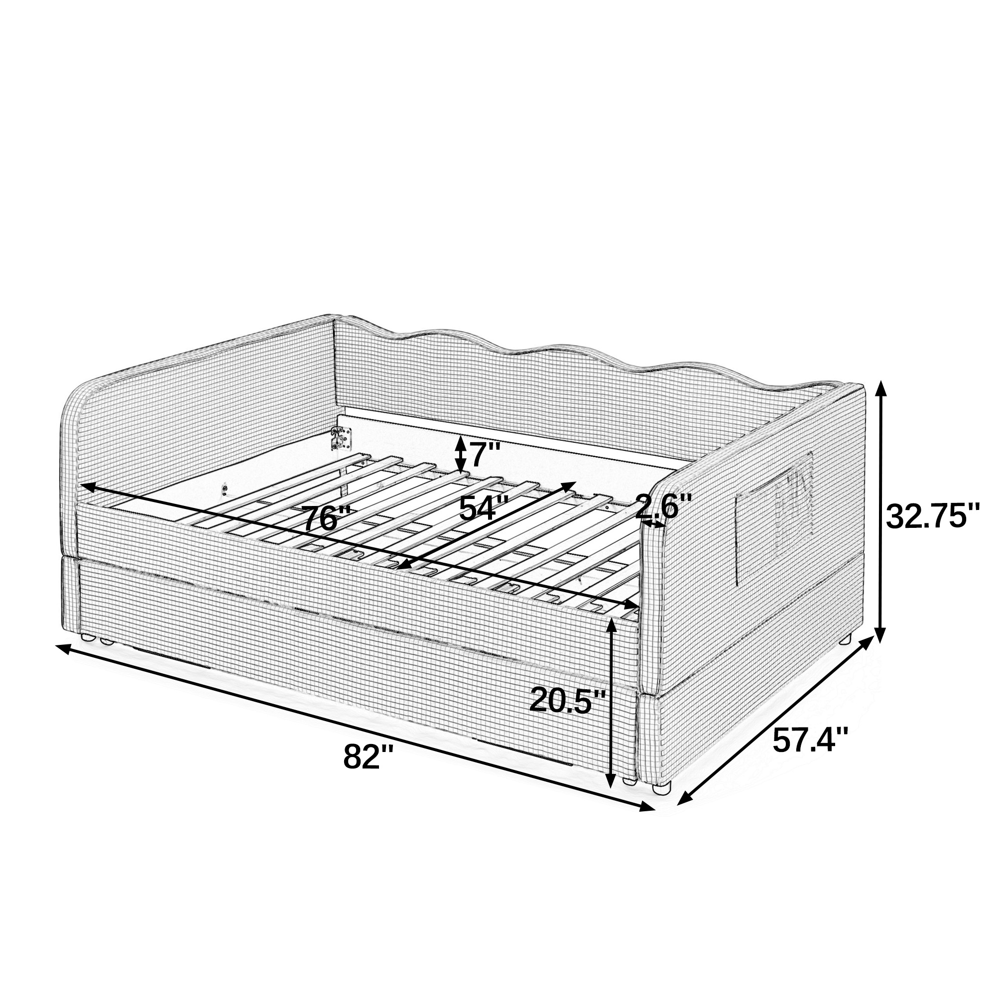 Full‑Size Daybed with Pull‑Out Trundle