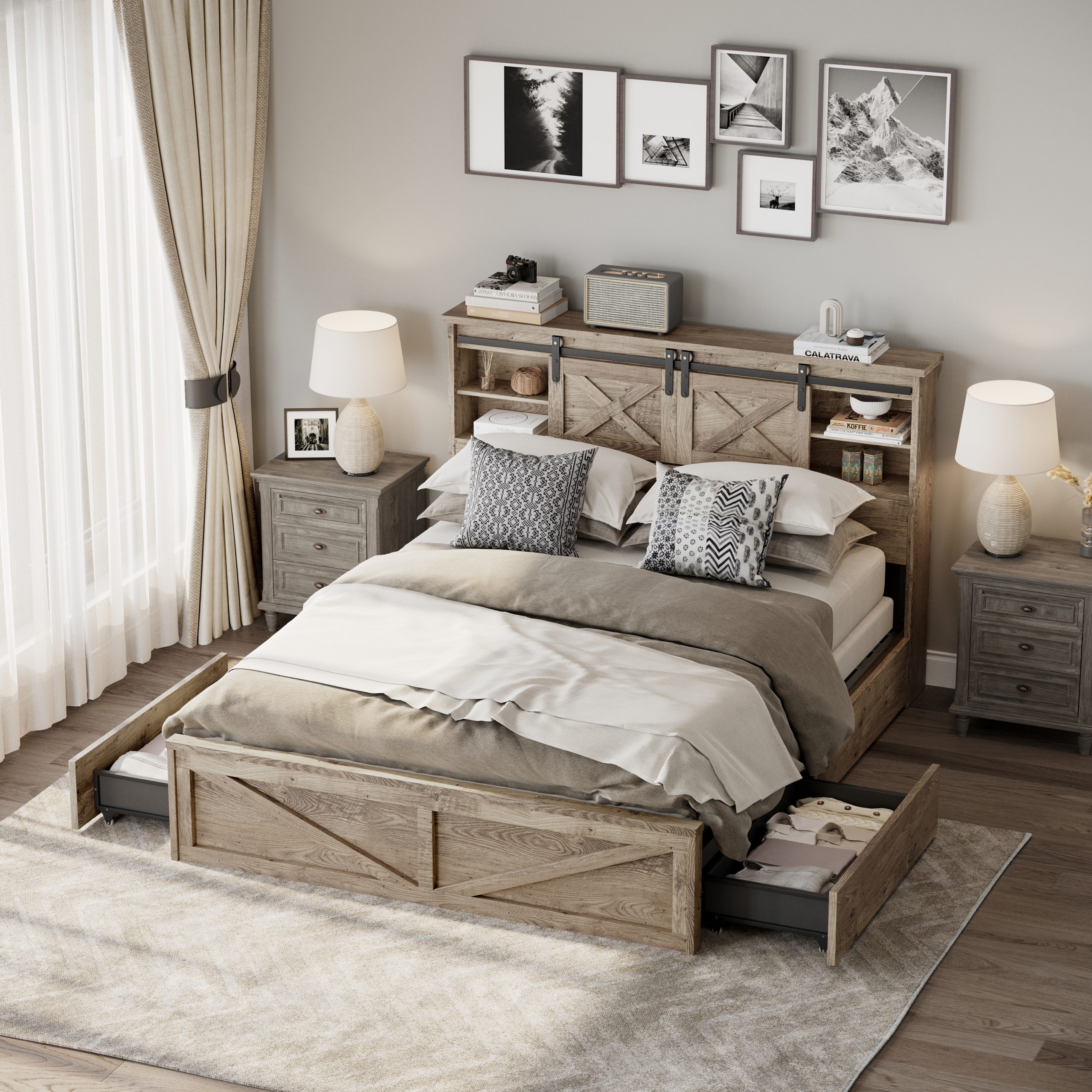 Queen Size Farmhouse Bed Frame - Image 4