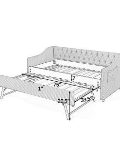 Twin‑Size Upholstered Convertible Daybed