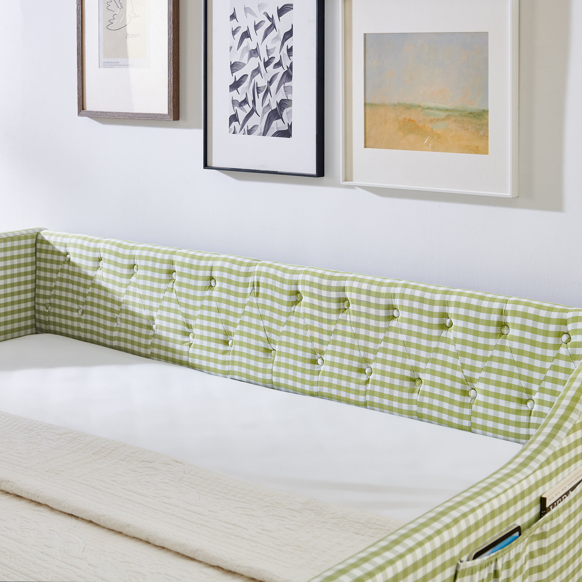 Full‑Size Upholstered Convertible Daybed