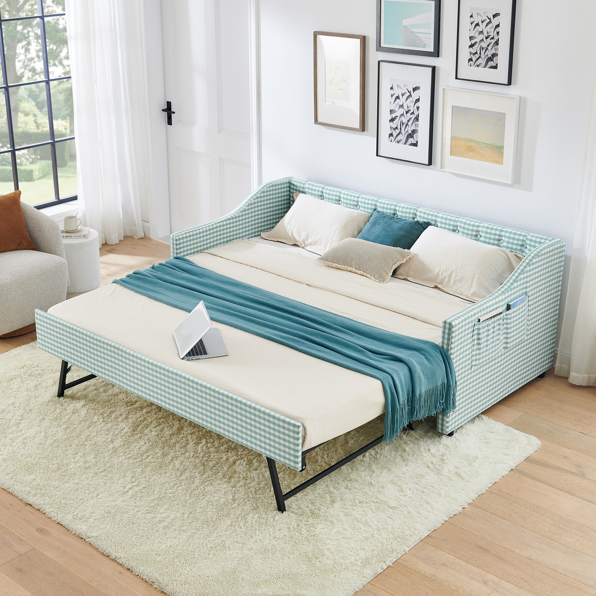 Twin‑Size Upholstered Convertible Daybed