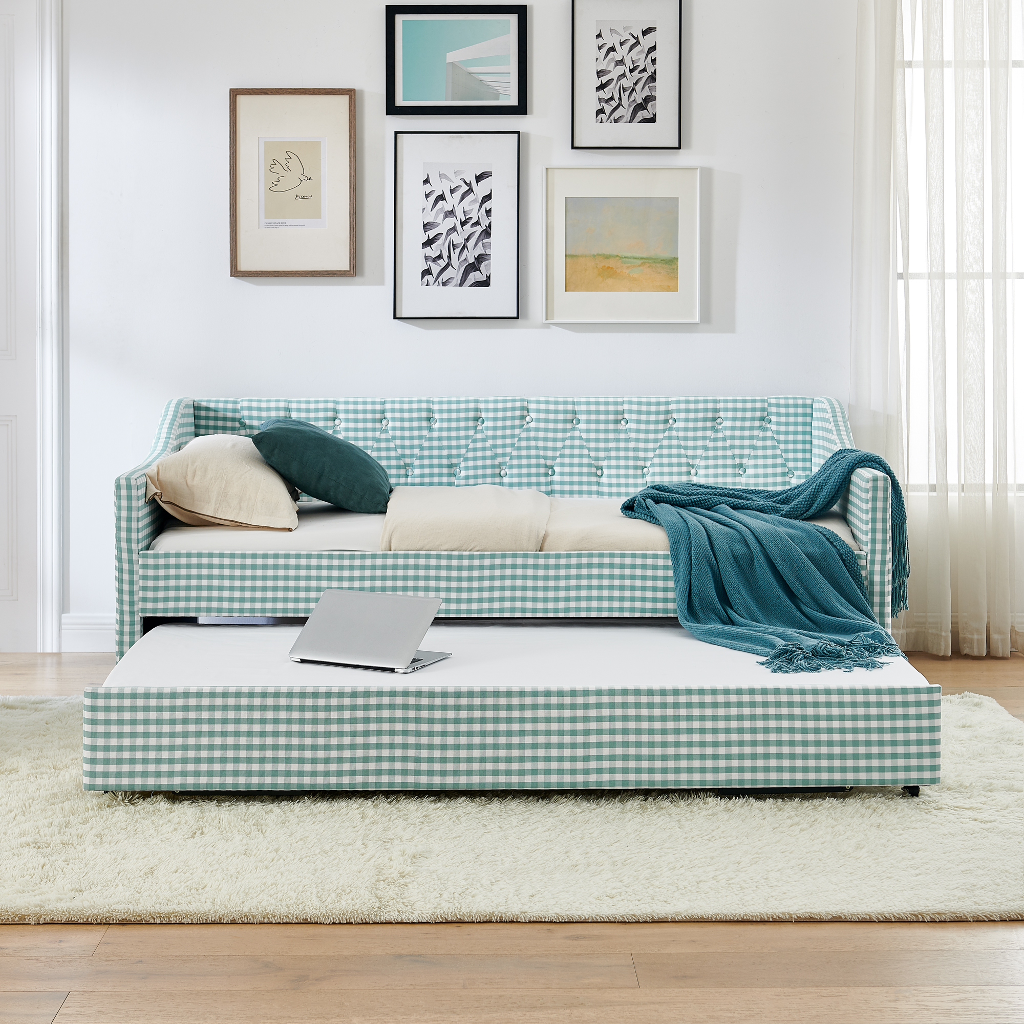 Twin‑Size Upholstered Convertible Daybed