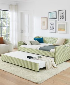 Full‑Size Upholstered Convertible Daybed