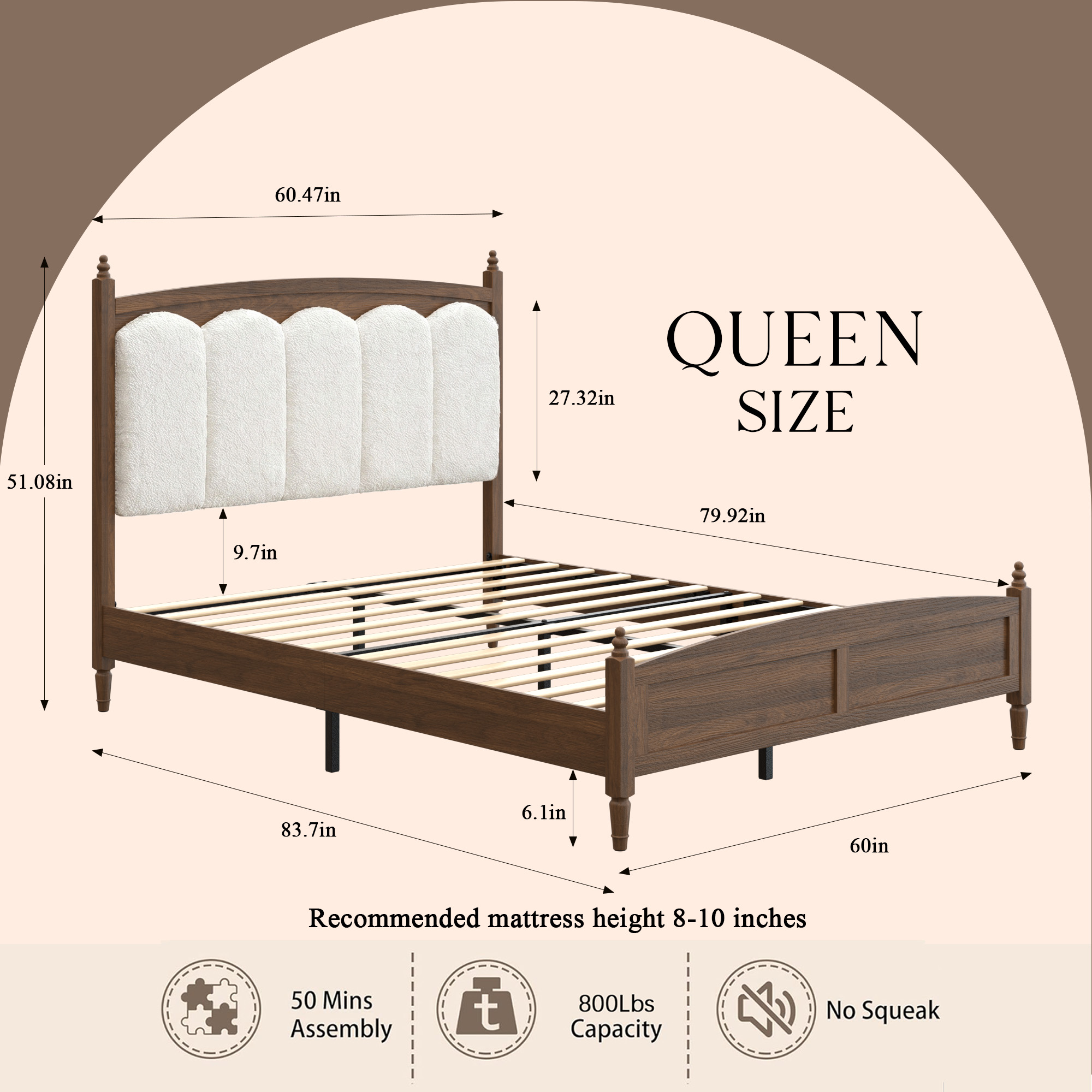 Queen Size Platform Bed Frame