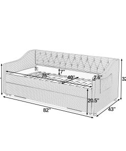 Twin‑Size Upholstered Convertible Daybed