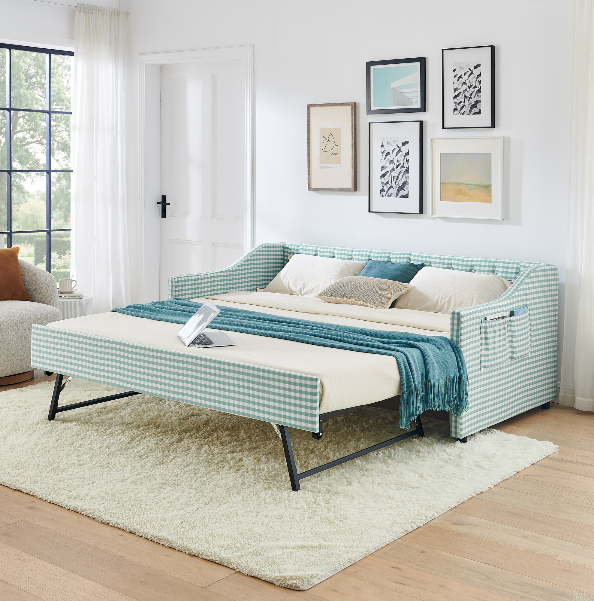 Twin‑Size Upholstered Convertible Daybed