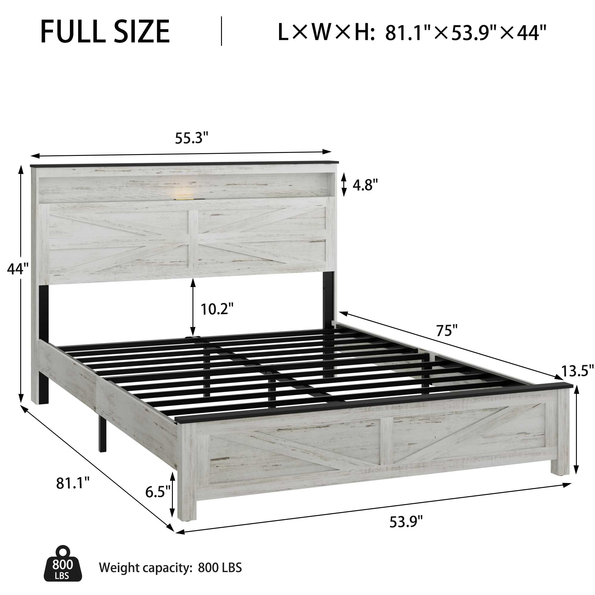 Fully Floating Bed Frame With LED Lights