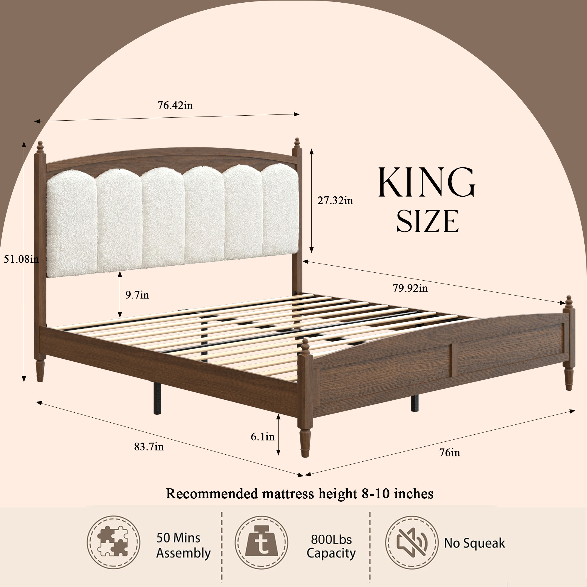 King Size Platform Bed Frame
