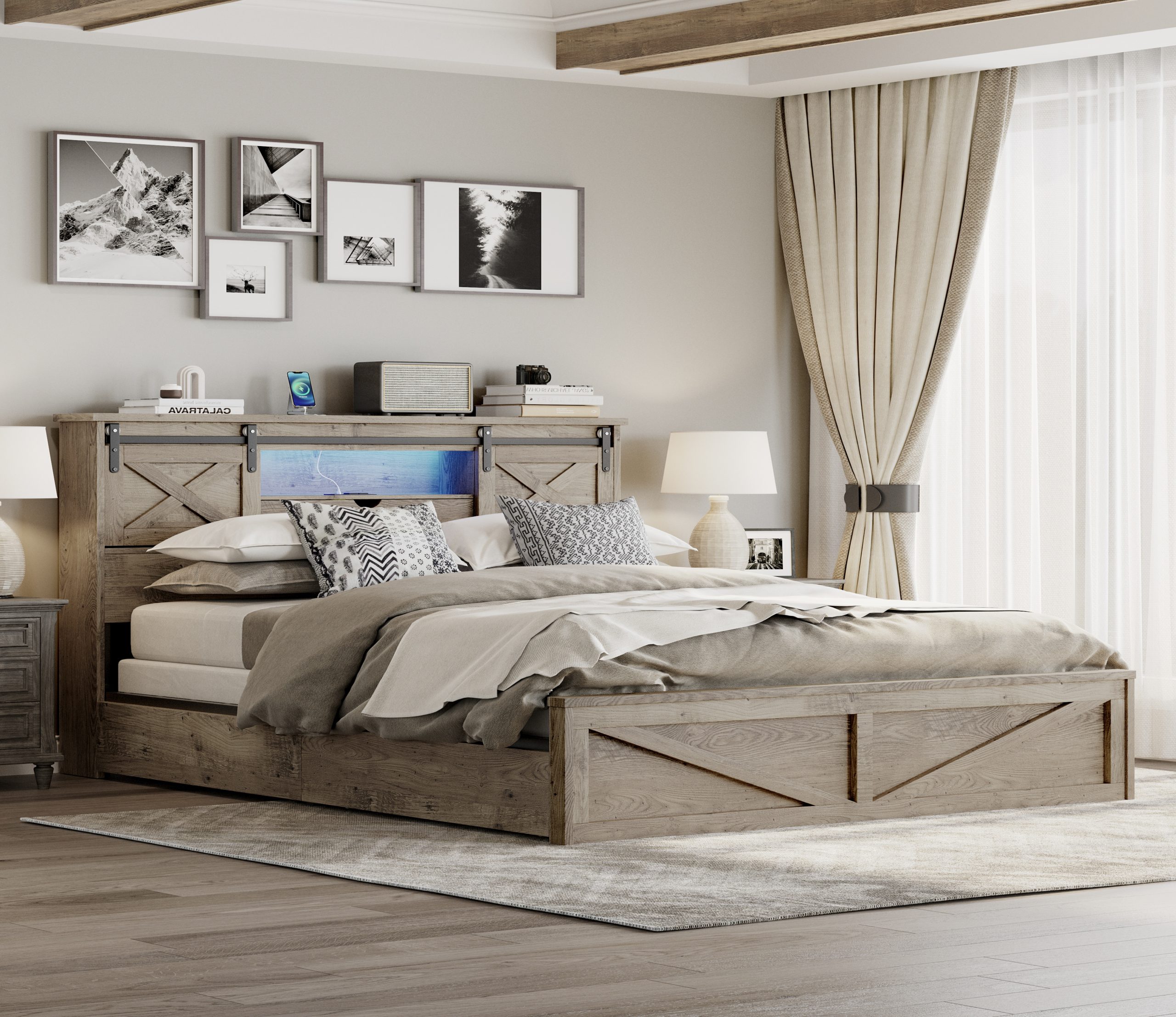 King Size Farmhouse Bed Frame