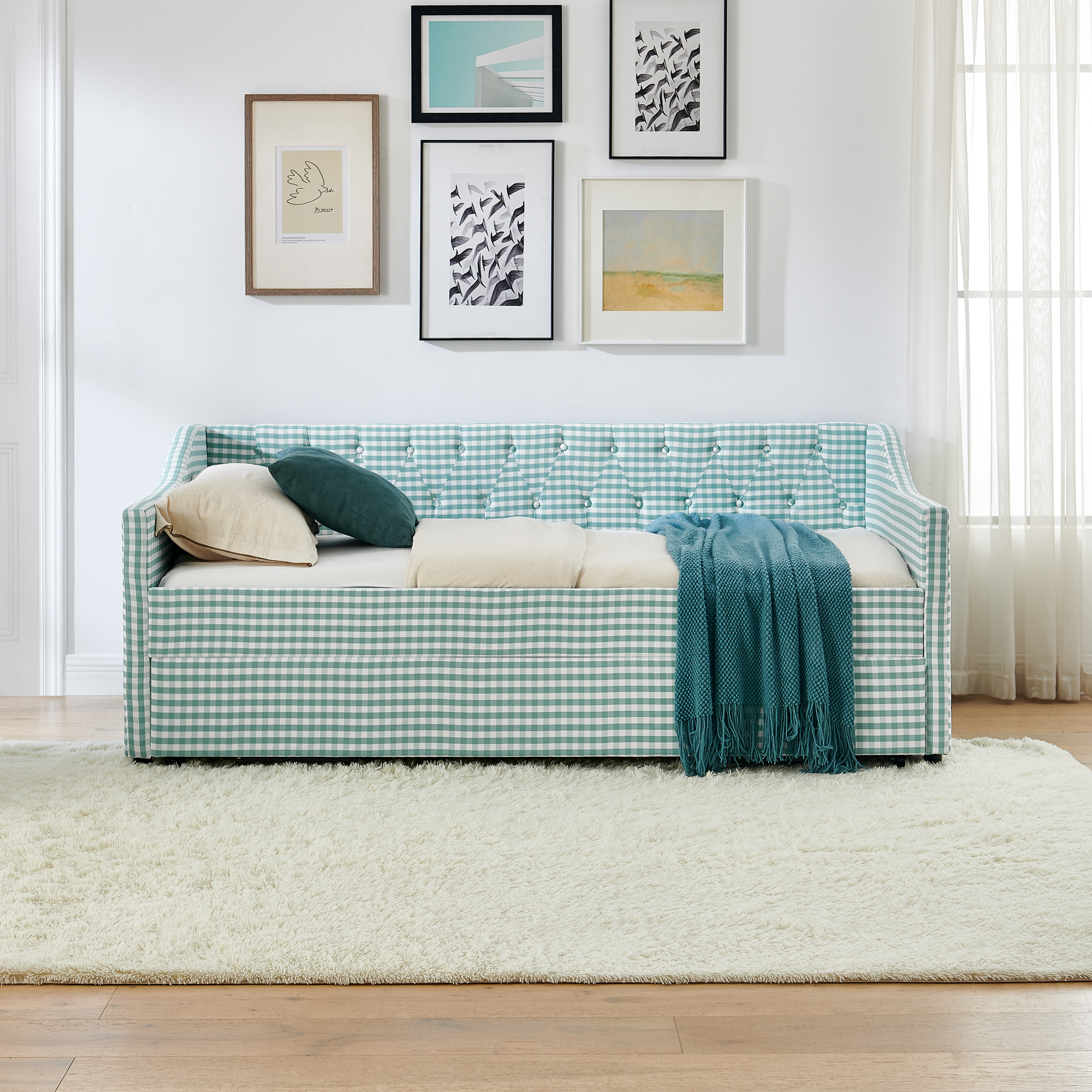 Twin‑Size Upholstered Convertible Daybed
