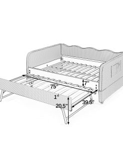 Full‑Size Daybed with Pull‑Out Trundle
