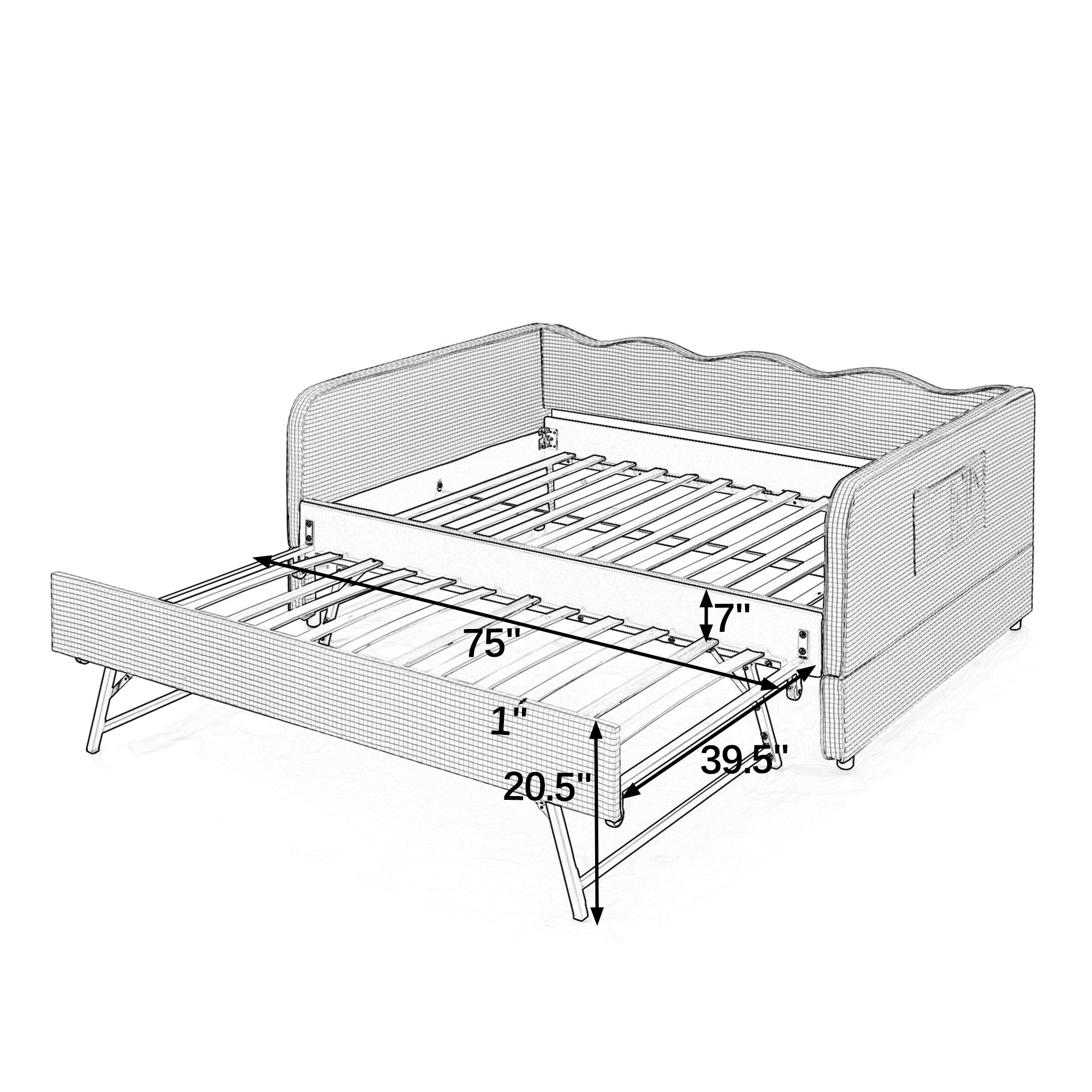 Full‑Size Daybed with Pull‑Out Trundle