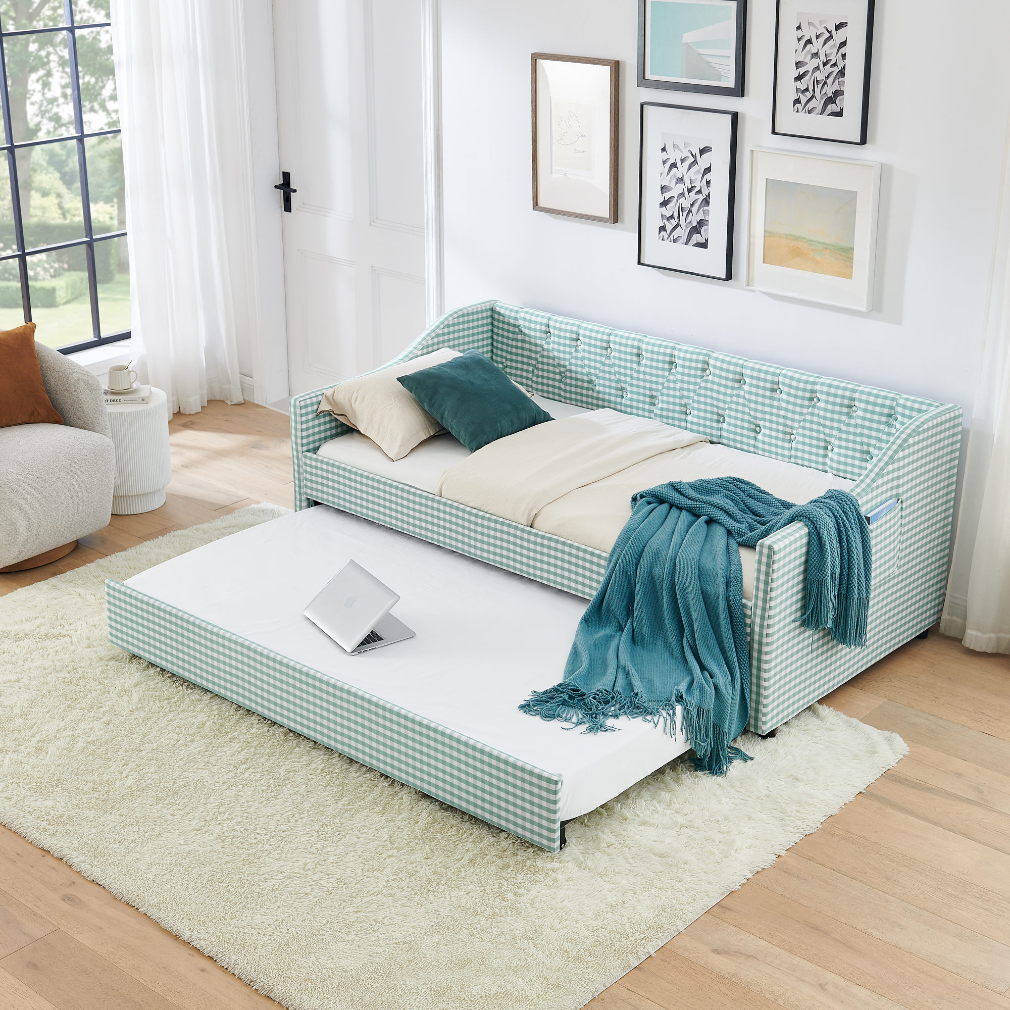 Twin‑Size Upholstered Convertible Daybed
