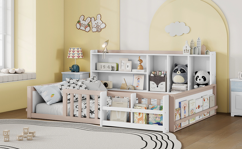 Full Size Kids Wooden Platform Bed