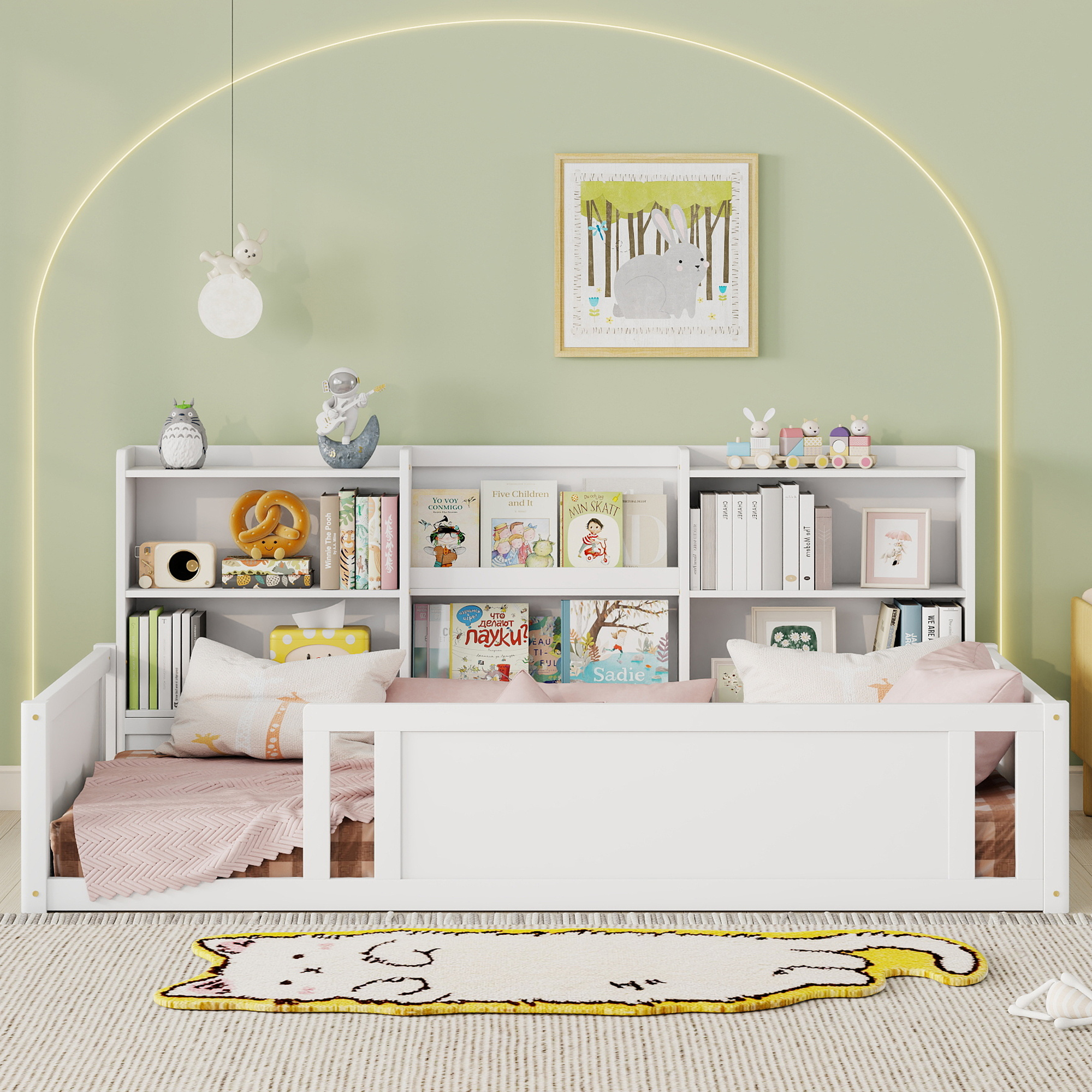 Twin Size Kids Wood Platform Bed