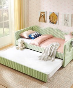 Gingham Upholstered Twin Size Daybed
