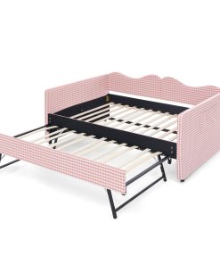 Gingham Upholstered Full Size Daybed