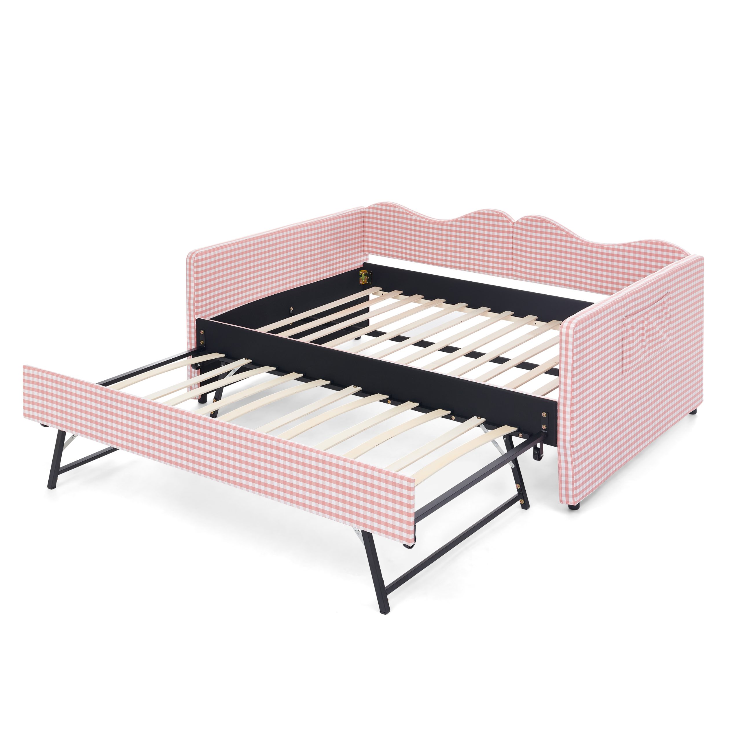 Gingham Upholstered Full Size Daybed