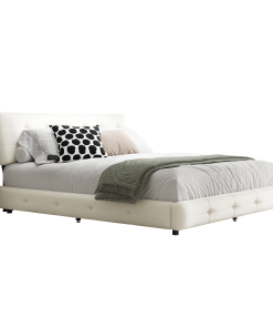 Chenille King Size Platform Bed