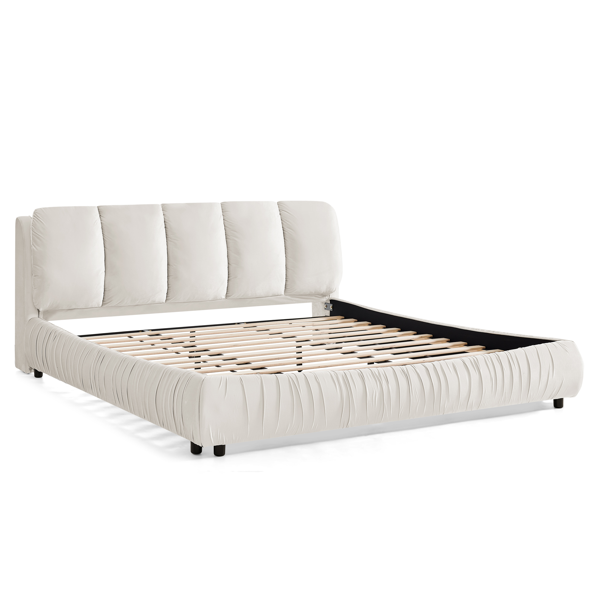 Minimalist Style King Size Upholstered Bed Frame