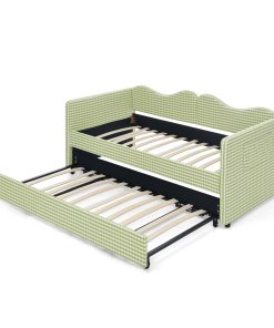 Gingham Upholstered Twin Size Daybed