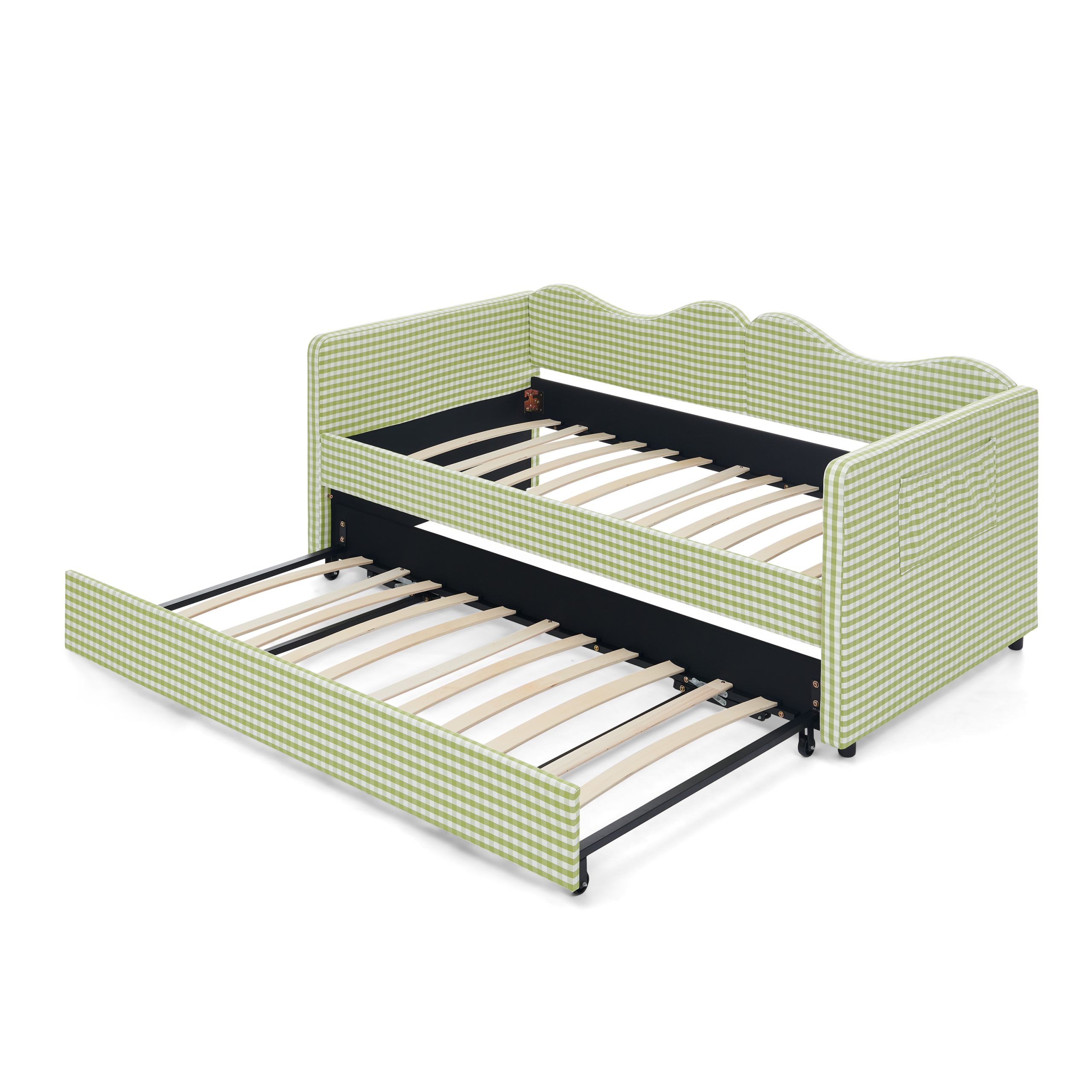 Gingham Upholstered Twin Size Daybed
