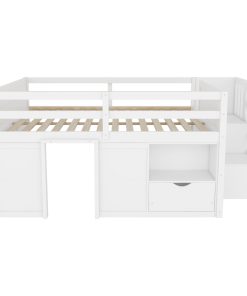 Full Size Solid Wood Low Loft Bed Frame