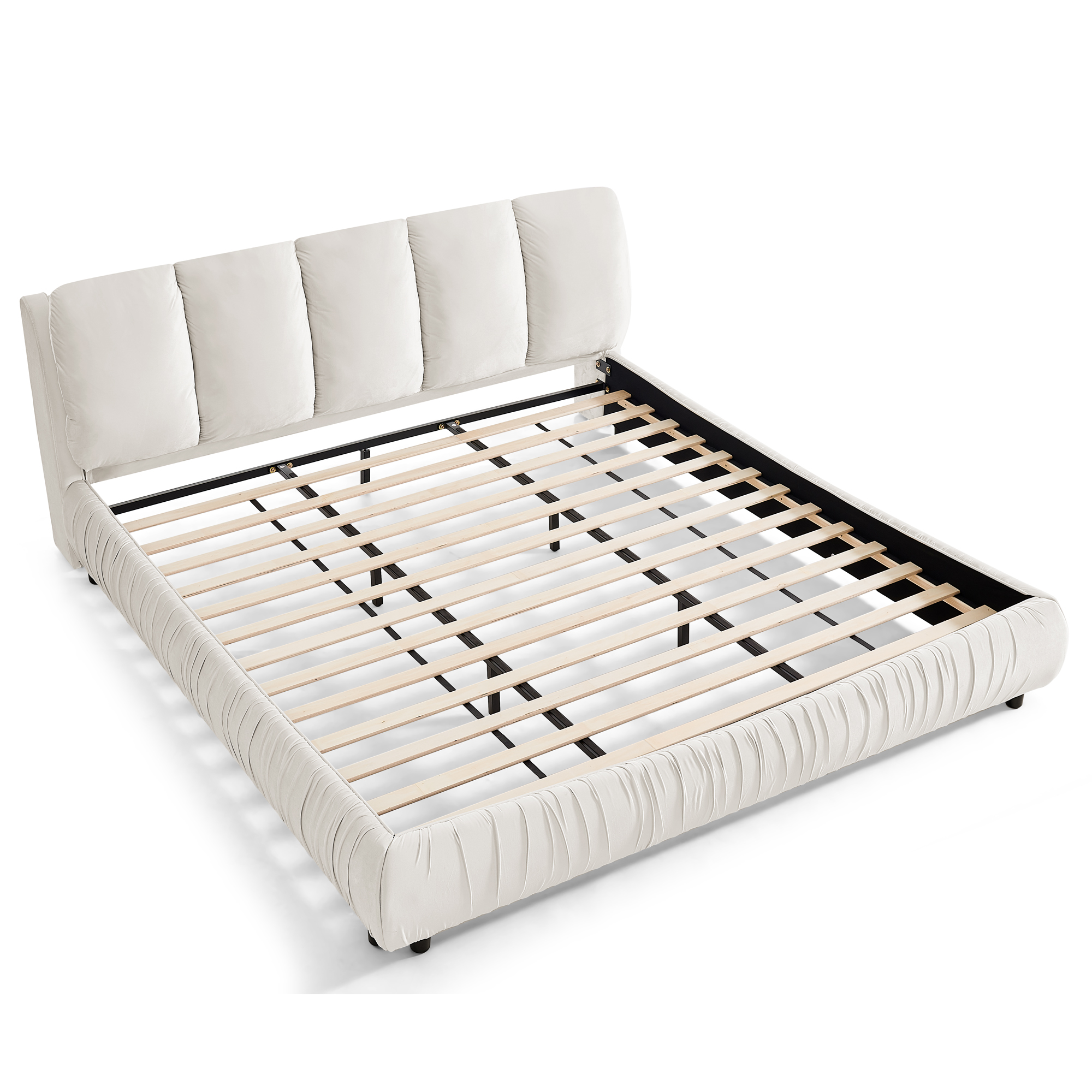 Minimalist Style King Size Upholstered Bed Frame