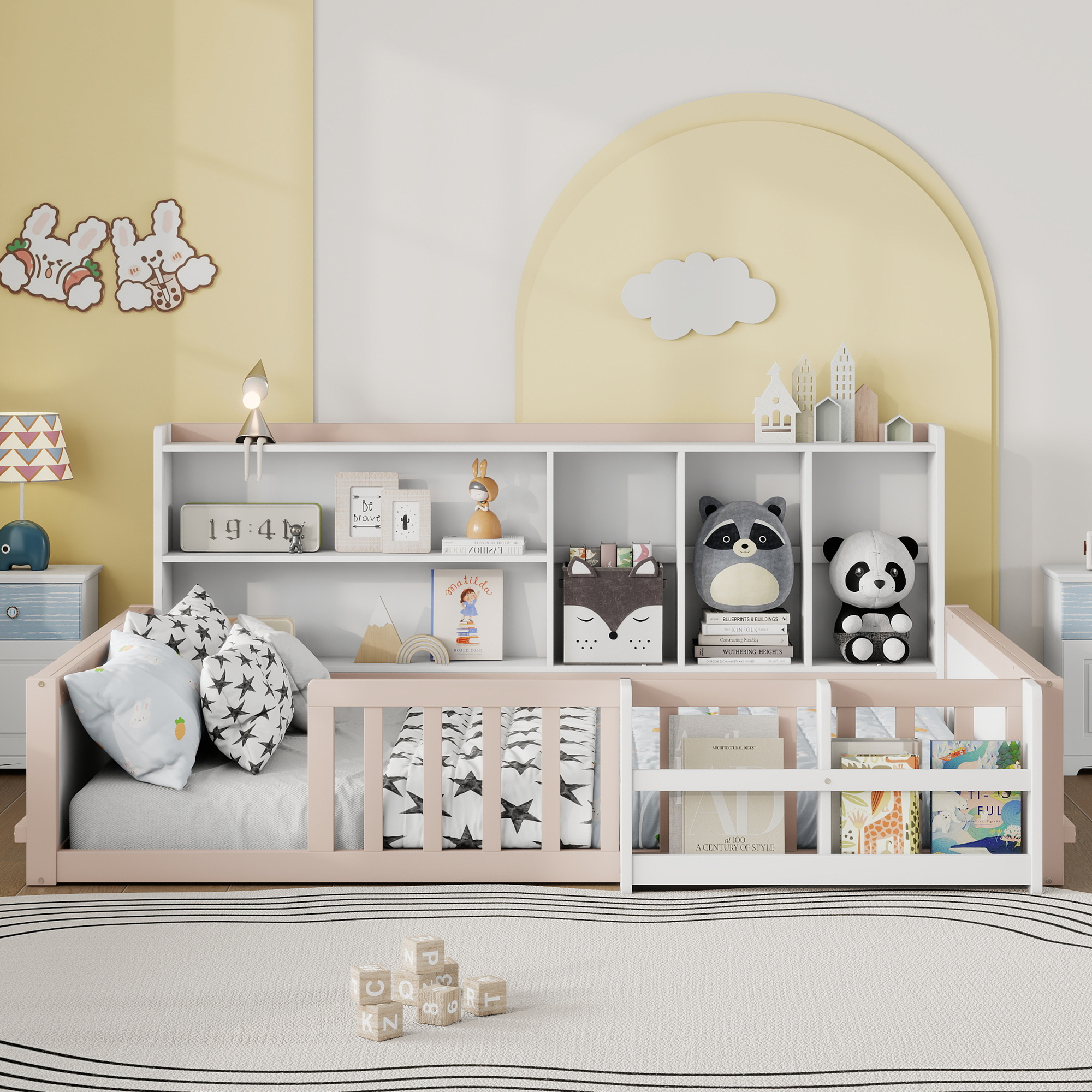 Full Size Kids Wooden Platform Bed