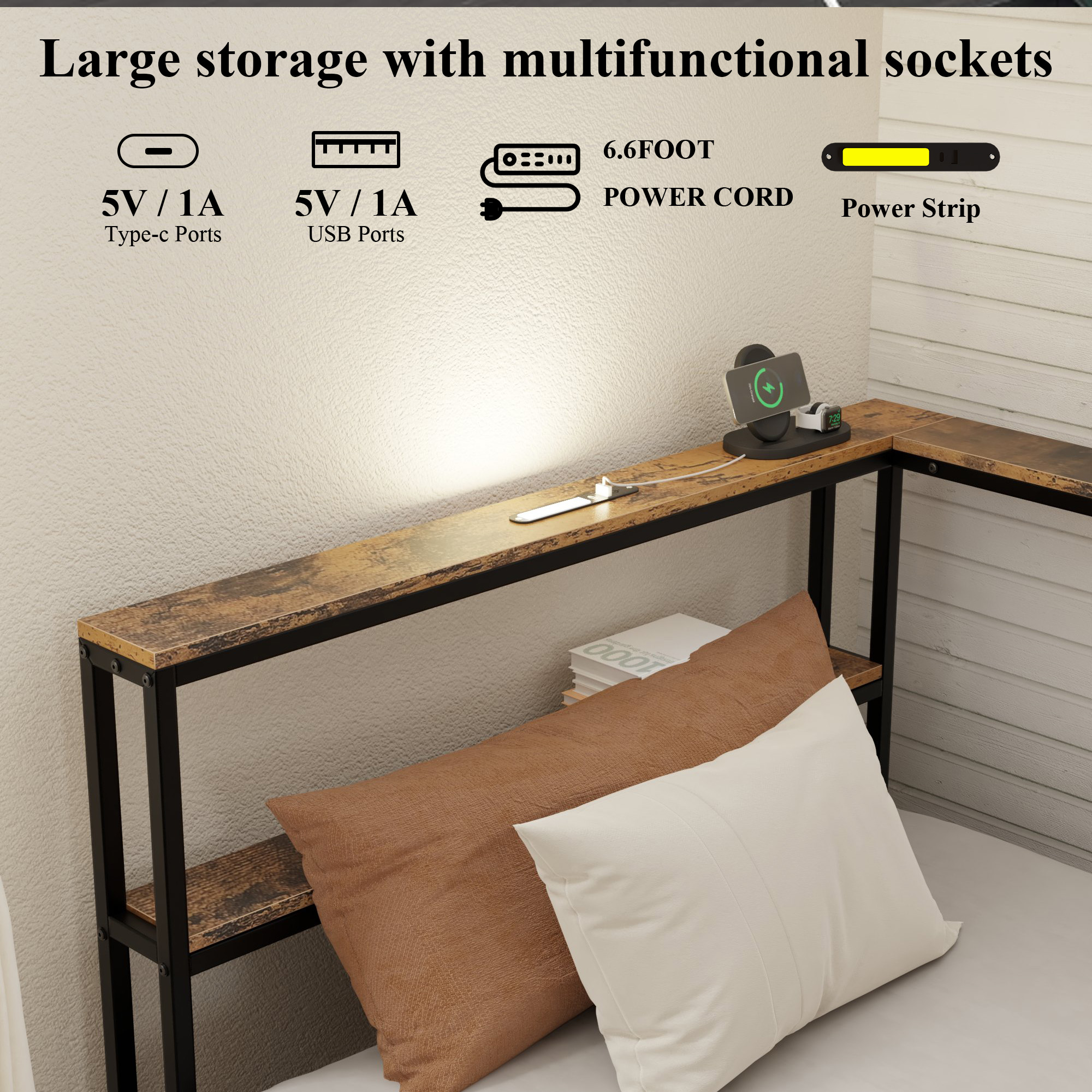 Twin Size Metal Platform Bed Frames with Storage Drawers