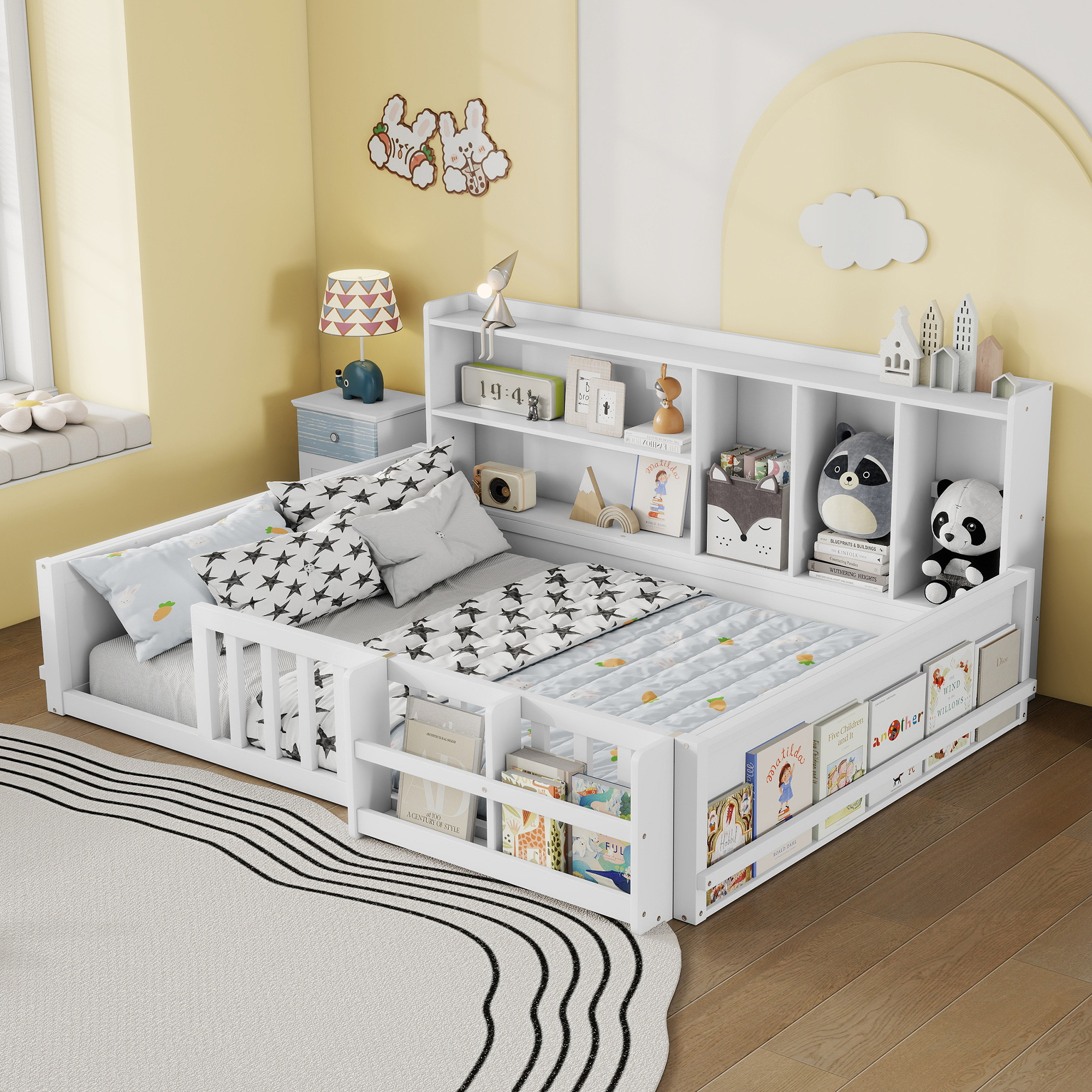 Full Size Kids Wooden Platform Bed