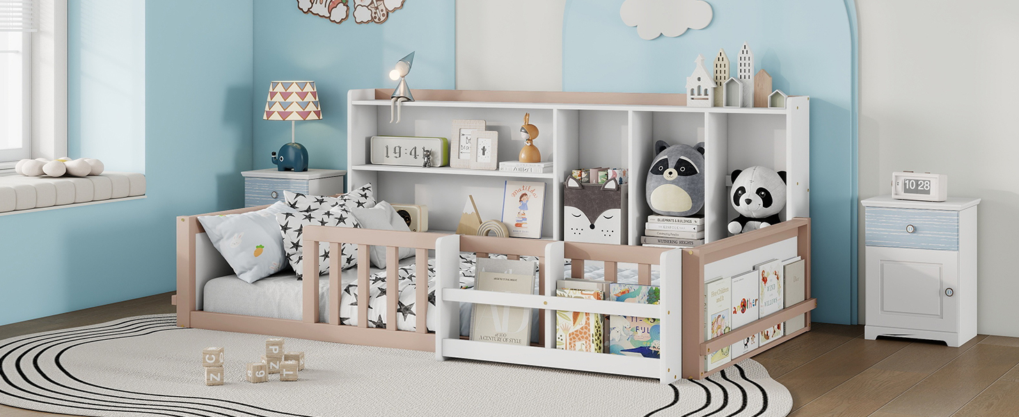 Twin Size Kids Wooden Platform Bed